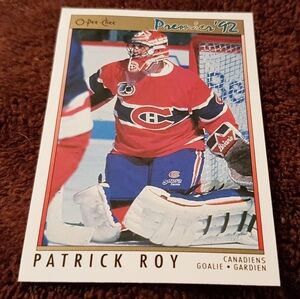 1992 Montreal Canadiens Patrick Roy Goalie Hockey Card Premier Vintage NHL #14